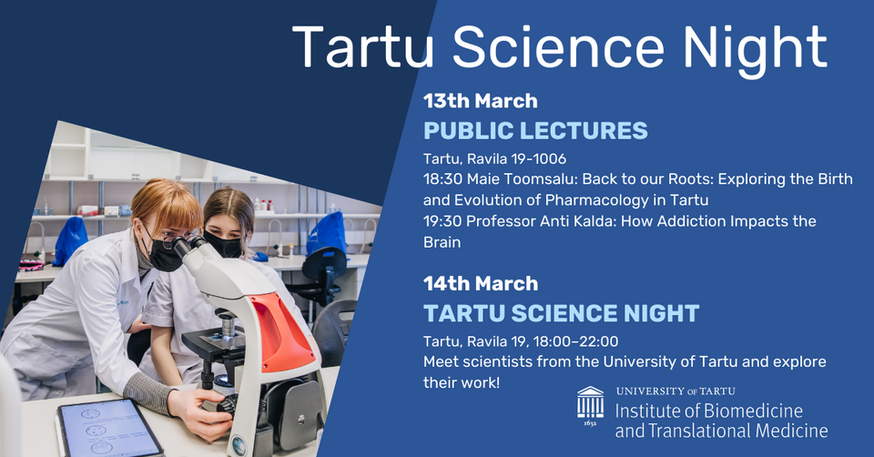 BSMI Tartu Science Night ad where there's scientists on the picture.